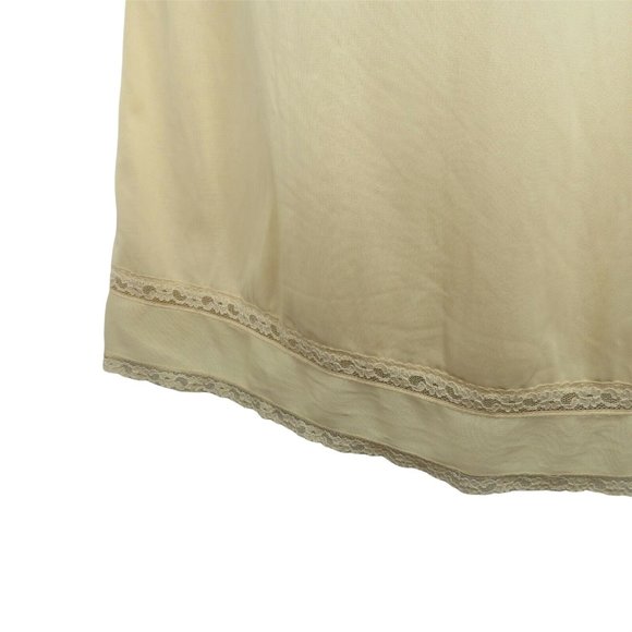 Vintage JC Penny Full Length Dress Slip S Beige Nylon Lace Trim Glam Pin Up USA - Picture 10 of 10